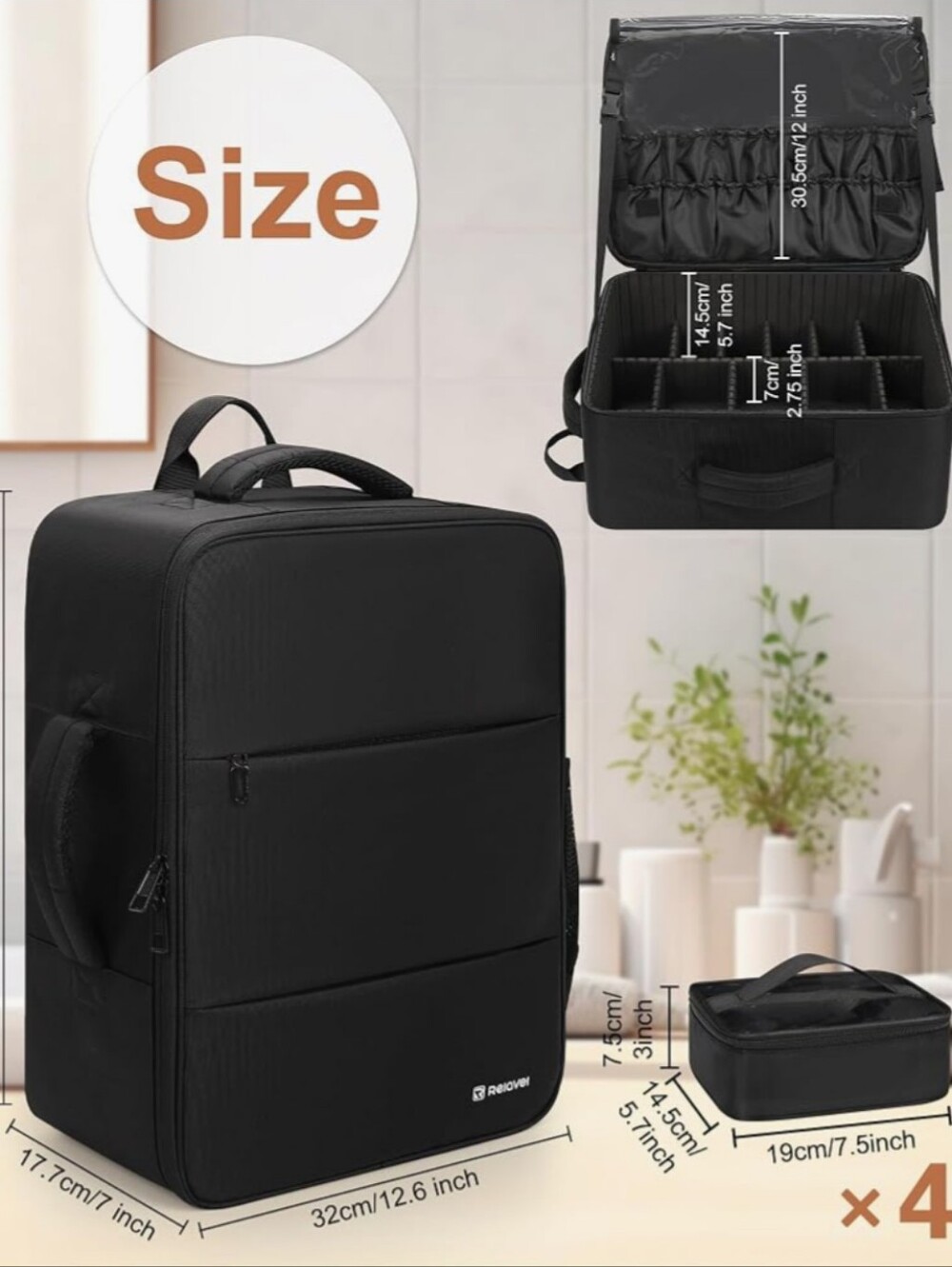 Reiavei Professional Travel Makeup Organizer - Picture 7 of 9
